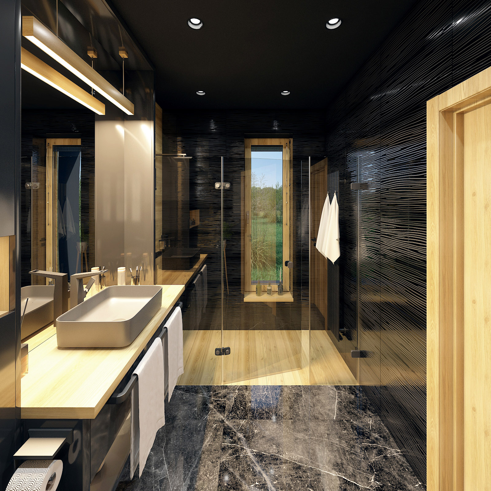 projekt łazienka z dużą kabiną